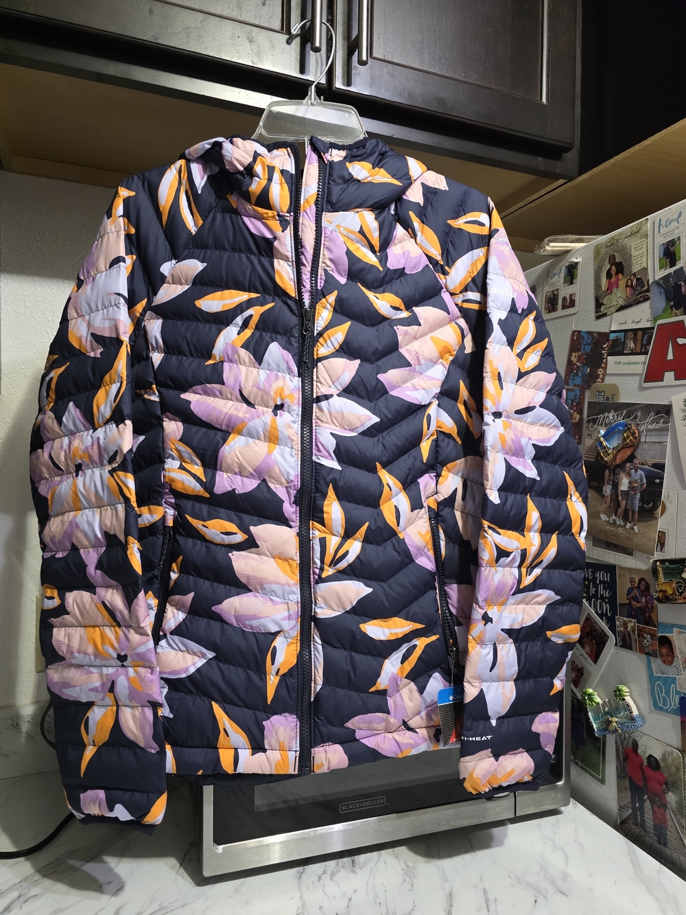 Women's Floral Packable Puffer Jacket  Medium